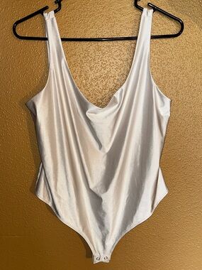 wild fable Satin Bodysuit - Ivory